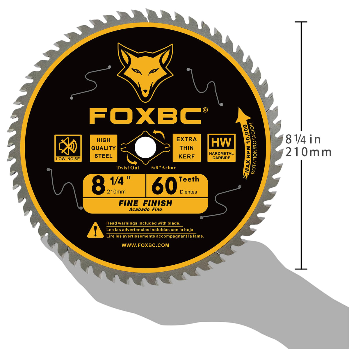 FOXBC tungsten carbide blade for long wear resistance on tough jobsite cuts.