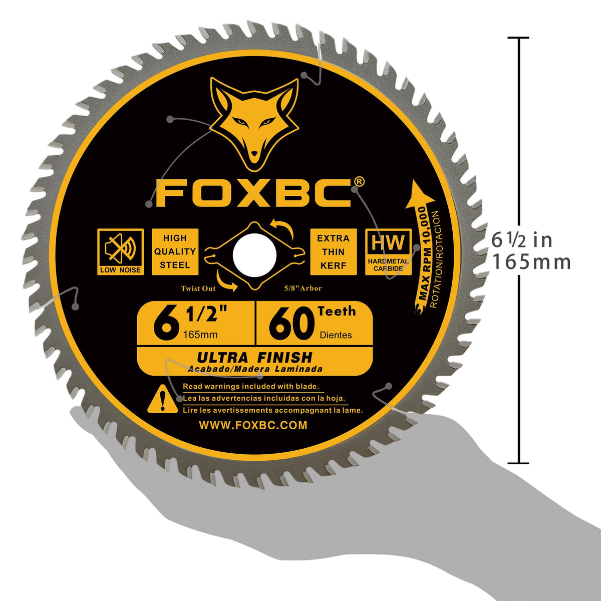 FOXBC ultra thin kerf blade reduces waste for fast clean cuts