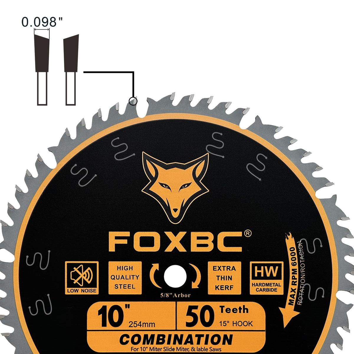 FOXBC blade in action on wood demonstrates fast, clean cuts