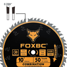 FOXBC blade in action on wood demonstrates fast, clean cuts