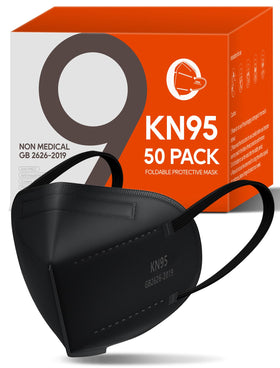 FOXFUN KN95 mask front view for adults showing breathable, snug protection.