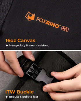 Foxrino Wrench Roll secure roll-up closure prevents tool spills.