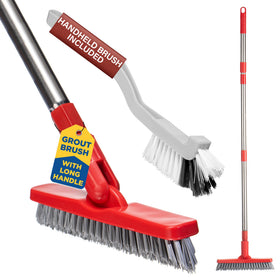 Fox Trot grout brush 2-in-1 long handle for efficient cleaning.