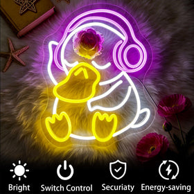 FPLL Duck LED neon sign hanging kit enables damage-free wall decor