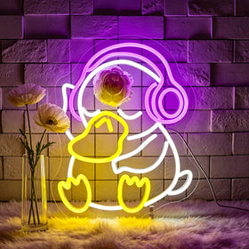 FPLL Duck LED neon sign on wall adds playful decor to brighten bedrooms