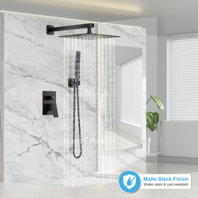 FPXRNG black handheld shower head for flexible cleaning and rinsing.