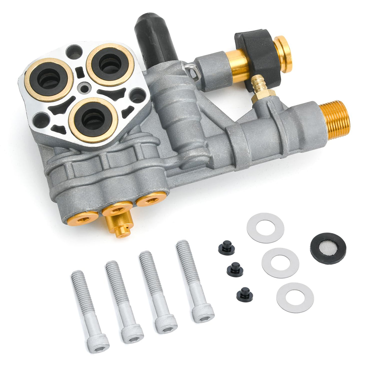 FQRANBO 7108366 manifold front view showing compact aluminum design for easy replacement