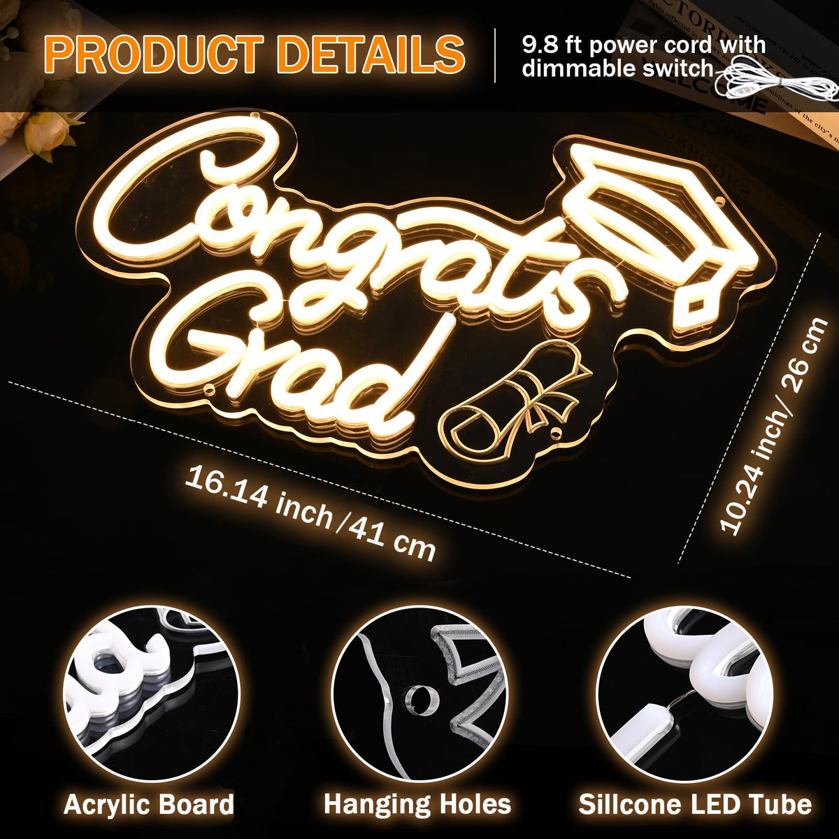 FRAMICS Safe acrylic backboard neon sign for durable wall decor