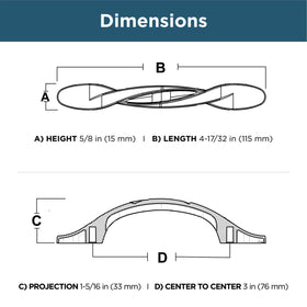 Franklin Brass 3-inch center pull measurement for proper fit.