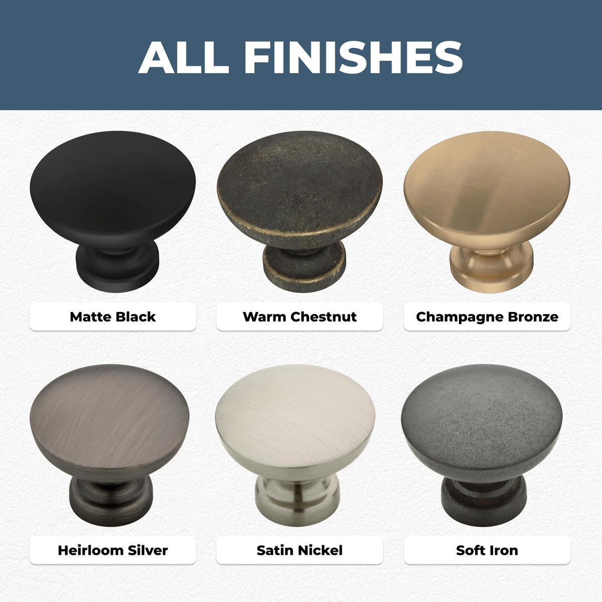 Franklin Brass Fulton 1-3/16-inch knob diameter supports multiple cabinet styles