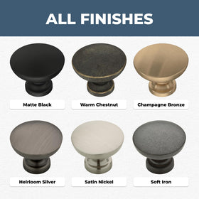 Franklin Brass Fulton 1-3/16-inch knob diameter supports multiple cabinet styles