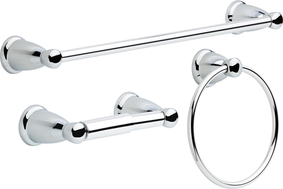 Franklin Brass Kinla 24-inch towel bar in polished chrome for organized bathroom storage