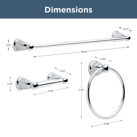 Franklin Brass Kinla installation kit with screws and wall template for DIY mounting