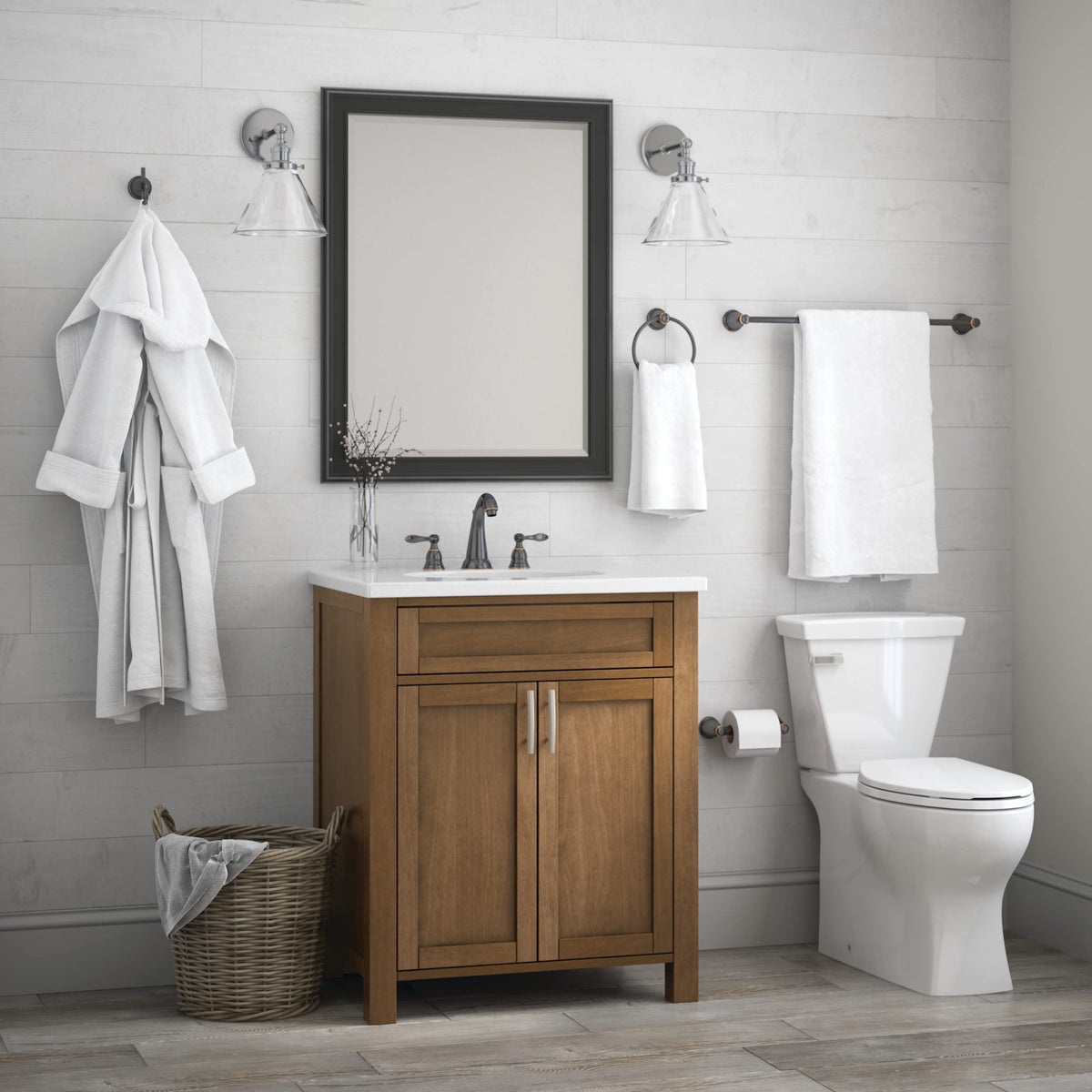 Close-up of Kinla finish in oil rubbed bronze for warm décor compatibility