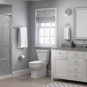 Franklin Brass Kinla three-piece set in a modern bathroom setup