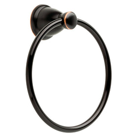 Franklin Brass Kinla towel ring in oil rubbed bronze adds accessible towel storage