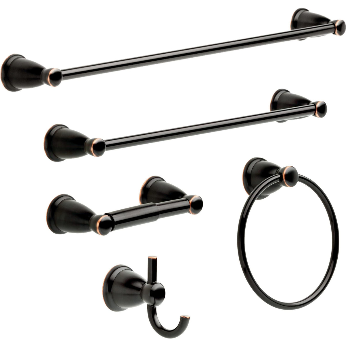 Kinla wall-mounted hardware included for quick setup by Franklin Brass