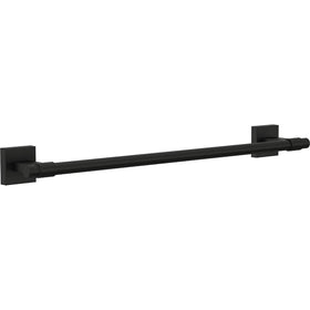 Franklin Brass Maxted 18-inch towel rack front view in matte black for stylish bath towels.
