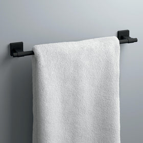 Maxted 18-inch towel rack side profile highlighting compact footprint for small bathrooms.