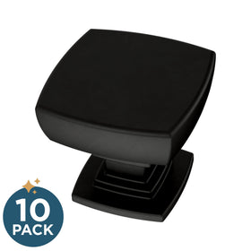 Parow knob on dresser drawer, matte black, perfect for a quick furniture refresh by Franklin Brass.