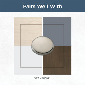 Franklin Brass satin nickel finish texture highlights warm gray tone.