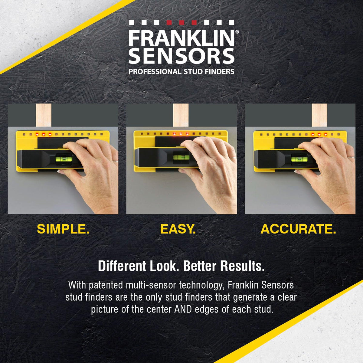 ProSensor 710+ wide LED display highlights boundaries during wall installation.