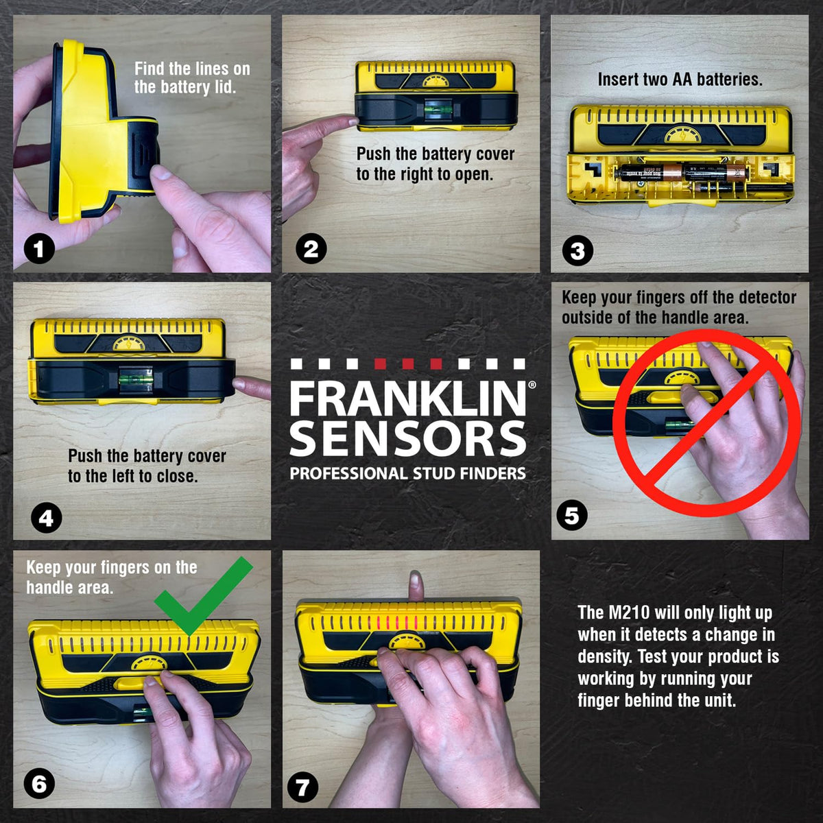 Detects wood and metal studs to guide screw placement.