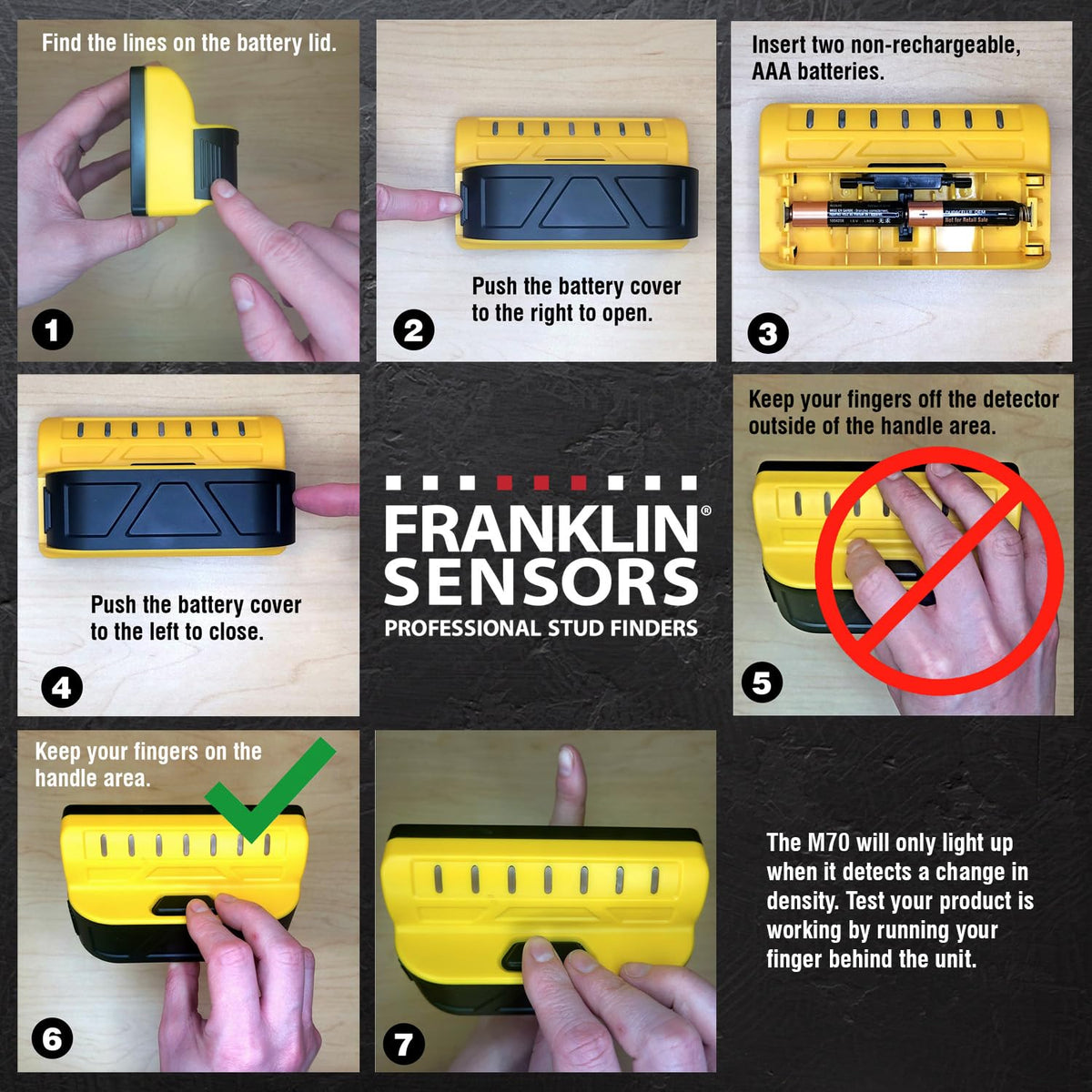 Uses common AAA batteries for simple field replacement.