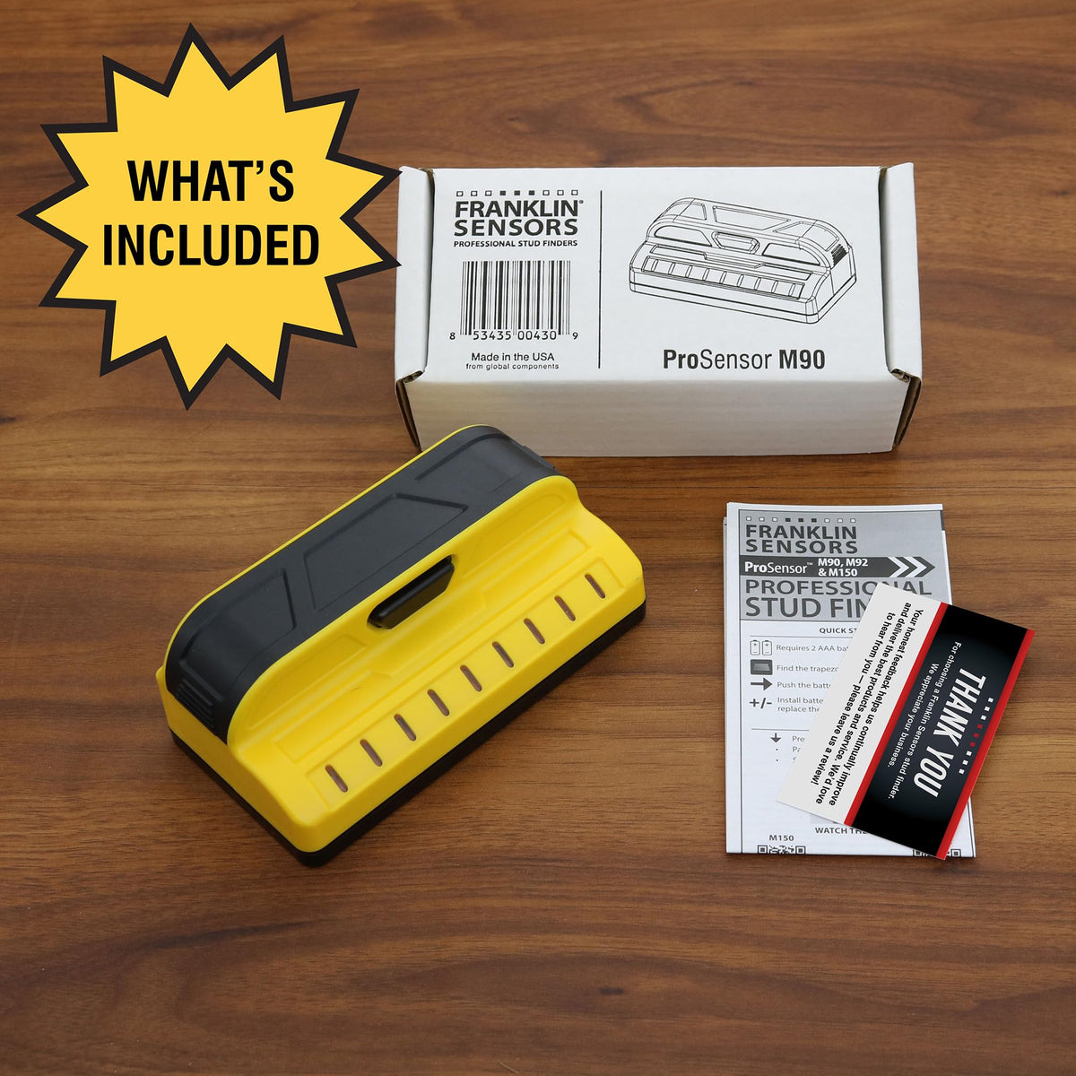 Franklin Sensors ProSensor M90 detects density changes for wood or metal studs.