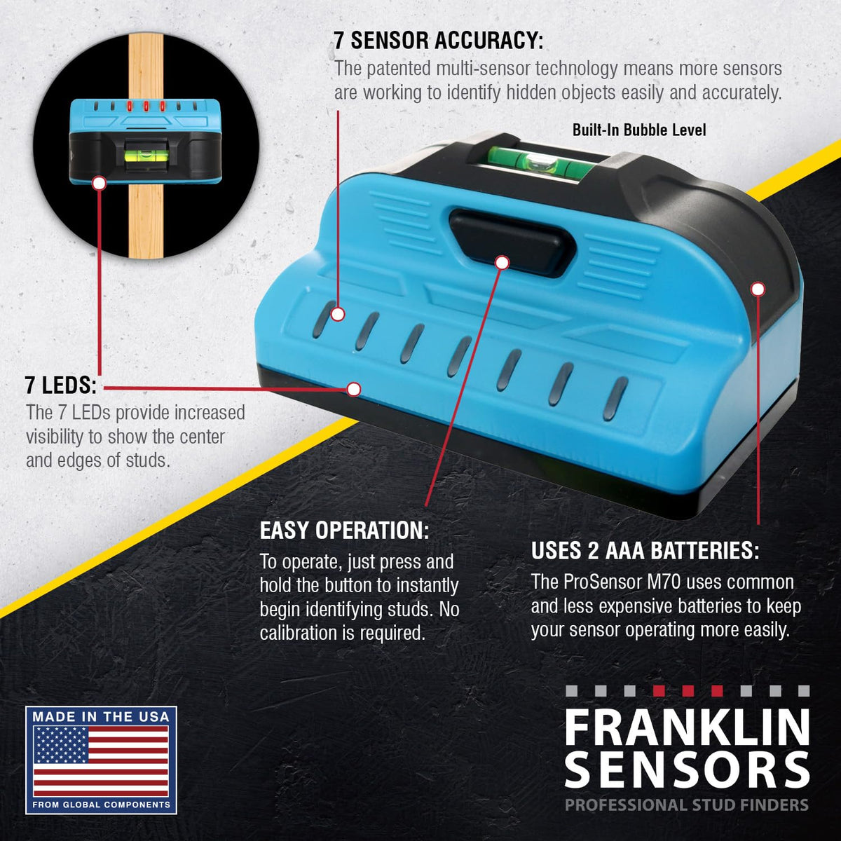 Franklin Sensors ProSensor Sapphire 7500 center and edge display speeds framing decisions.