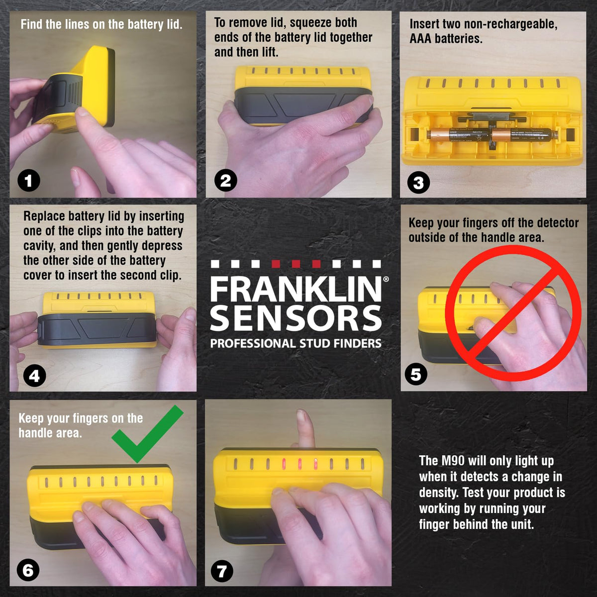 Franklin Sensors ProSensor Sapphire 9000 uses two AAA batteries, no calibration.