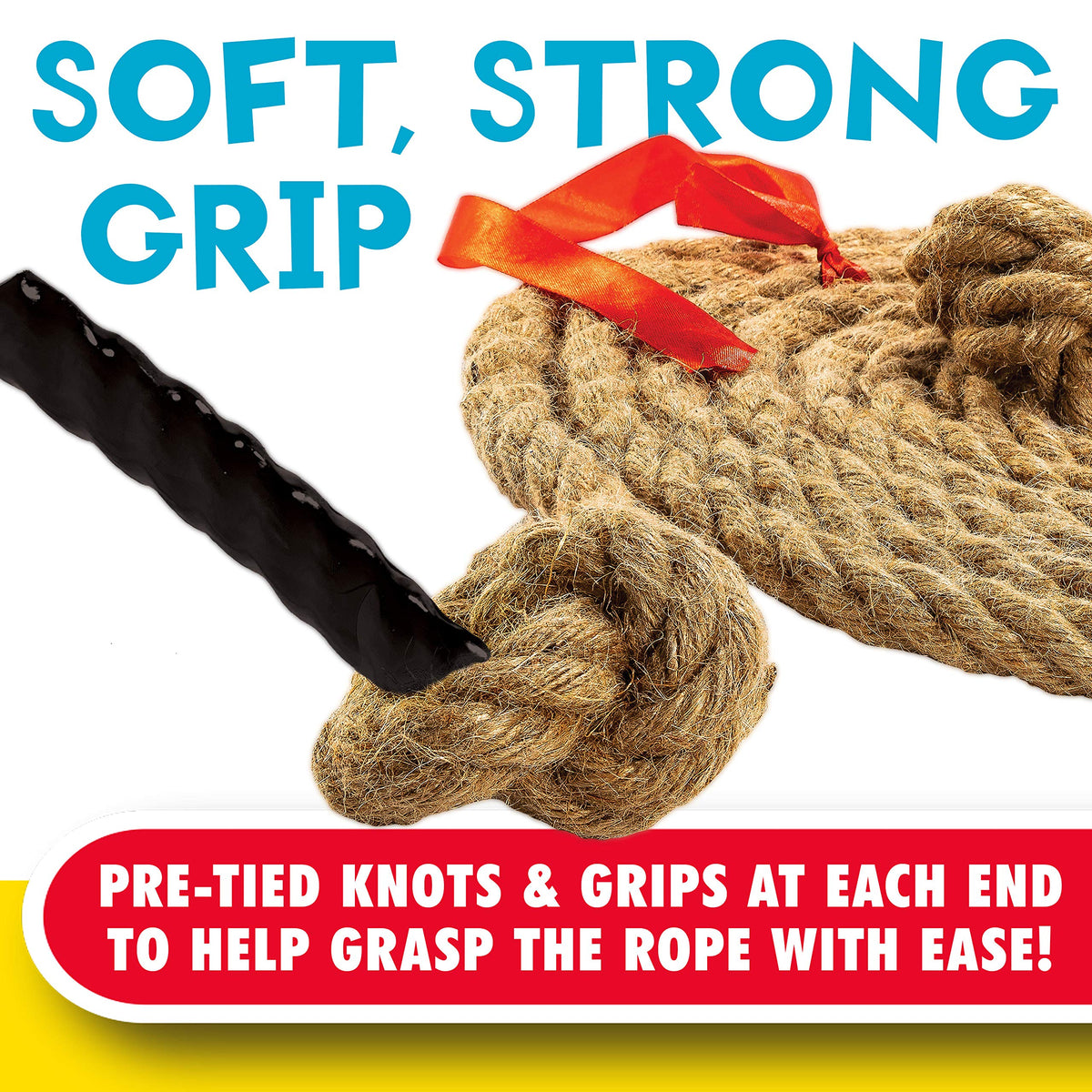 Anchor grip on Franklin Sports tug rope supports steady pulls