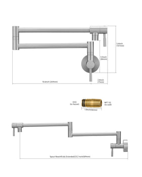 Fransiton 25-inch reach extends to large pots in the sink area