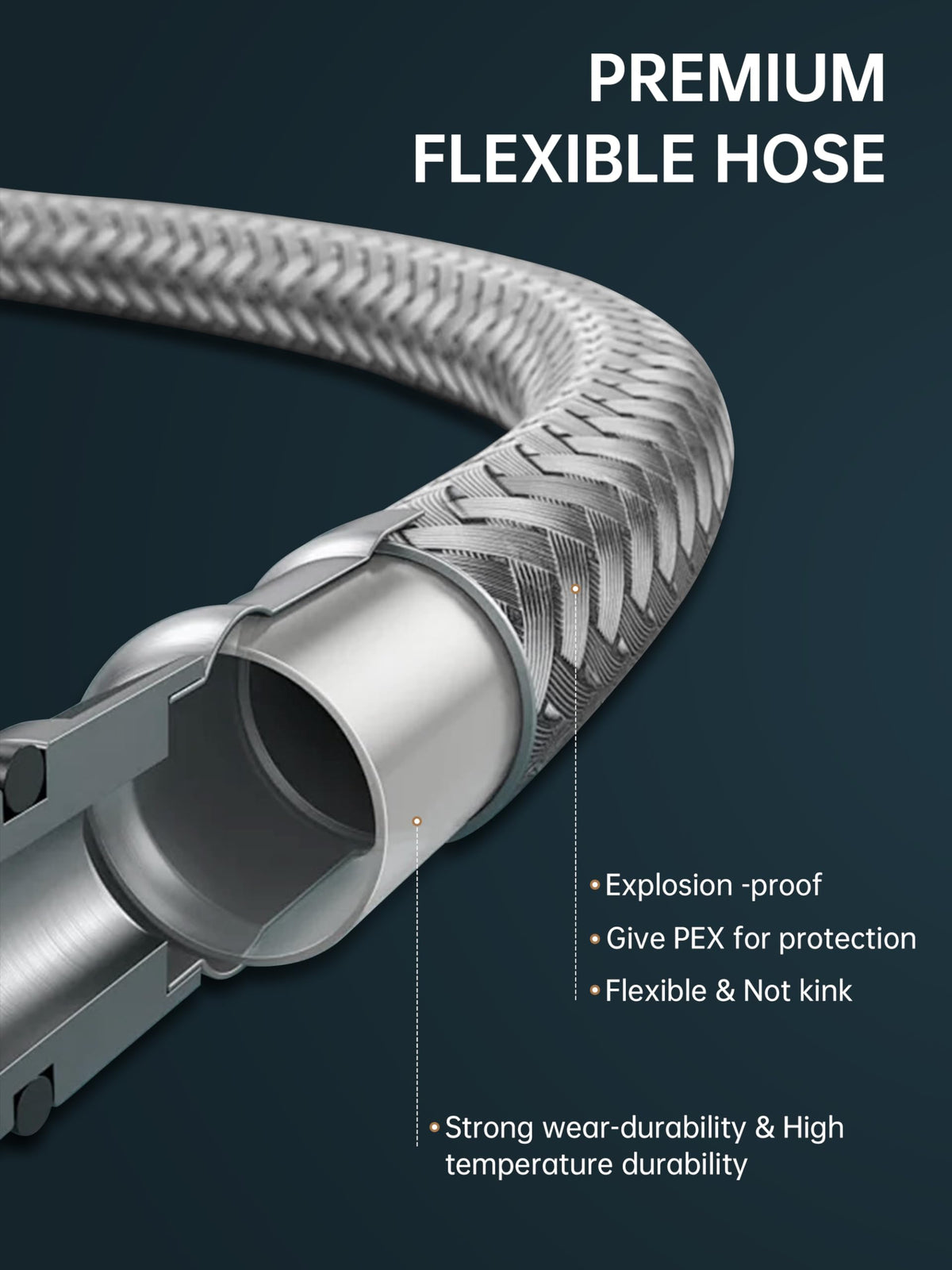 360-degree rotation expands cleaning reach for Fransiton faucet.
