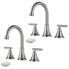 Fransiton 8-inch widespread faucet with Brushed Nickel finish for a modern bathroom.