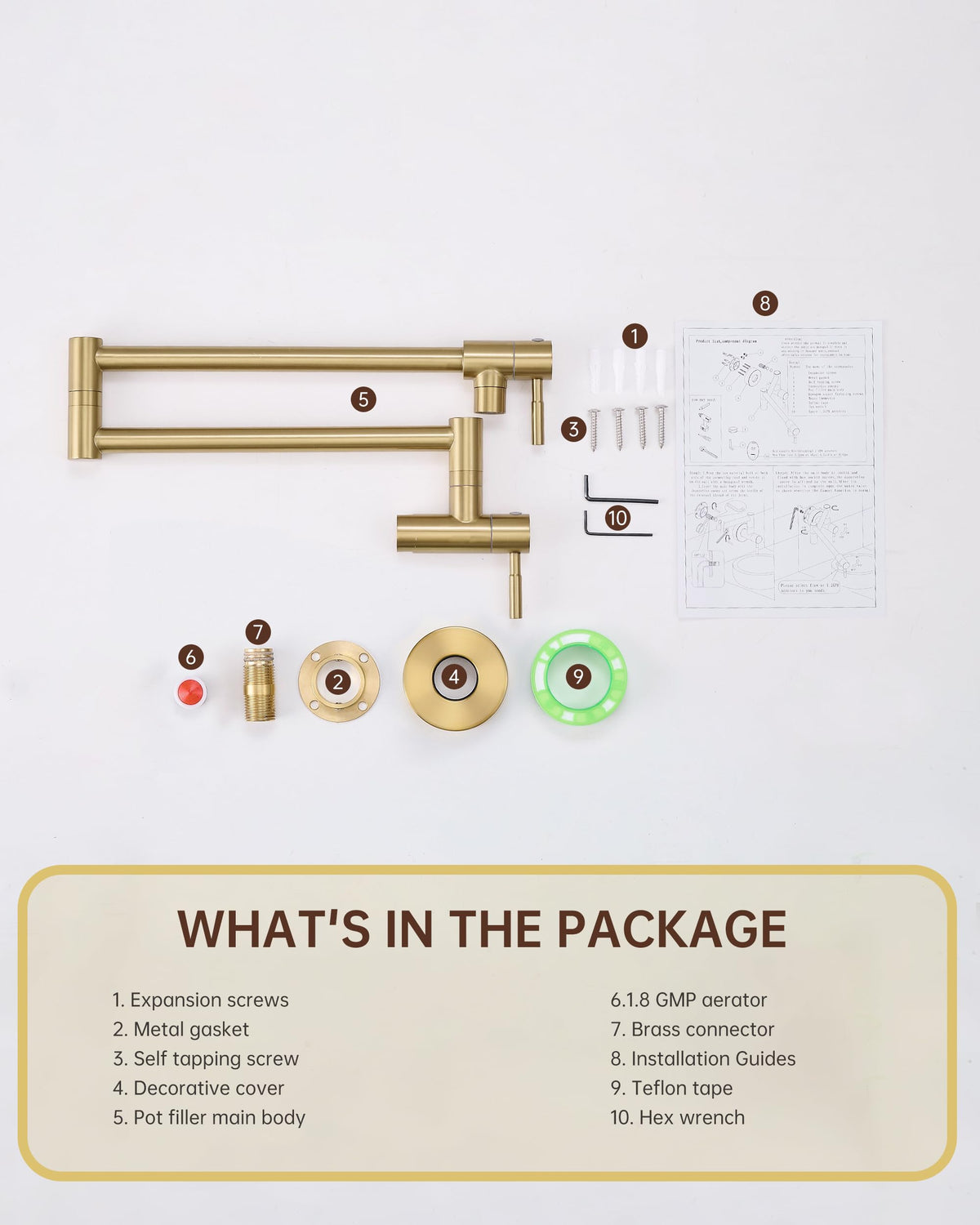 Fransiton anti-fingerprint finish keeps the gold look clean after daily use.