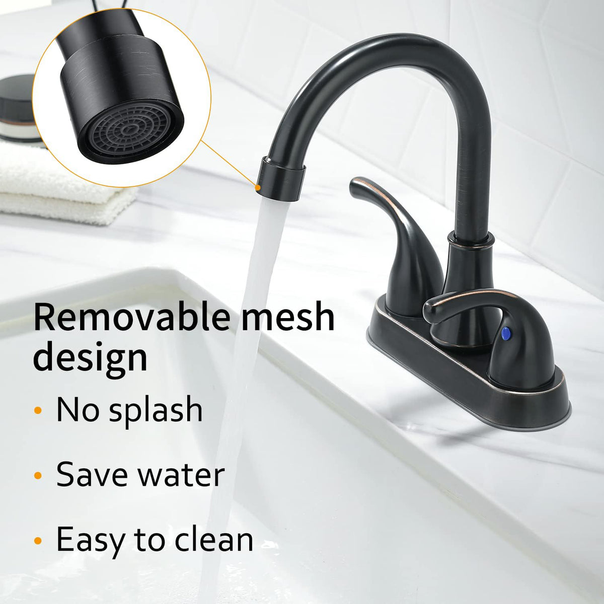 Fransiton 360-degree swivel spout expands cleaning reach.