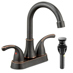 Fransiton 4-inch center-set bathroom faucet with durable stainless steel body.