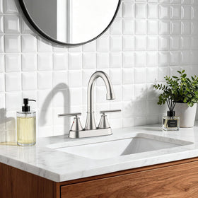 Fransiton brushed nickel finish resists fingerprints and corrosion for long-lasting beauty.