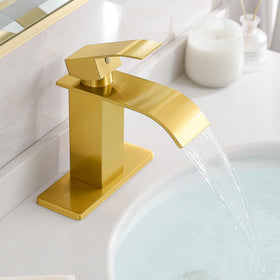 Versatile Fransiton faucet shown in use on a modern vanity setting