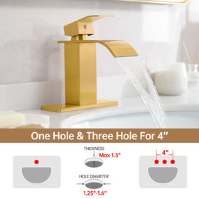Fransiton deck-plate setup on brushed gold faucet, ready for quick 15-minute installation
