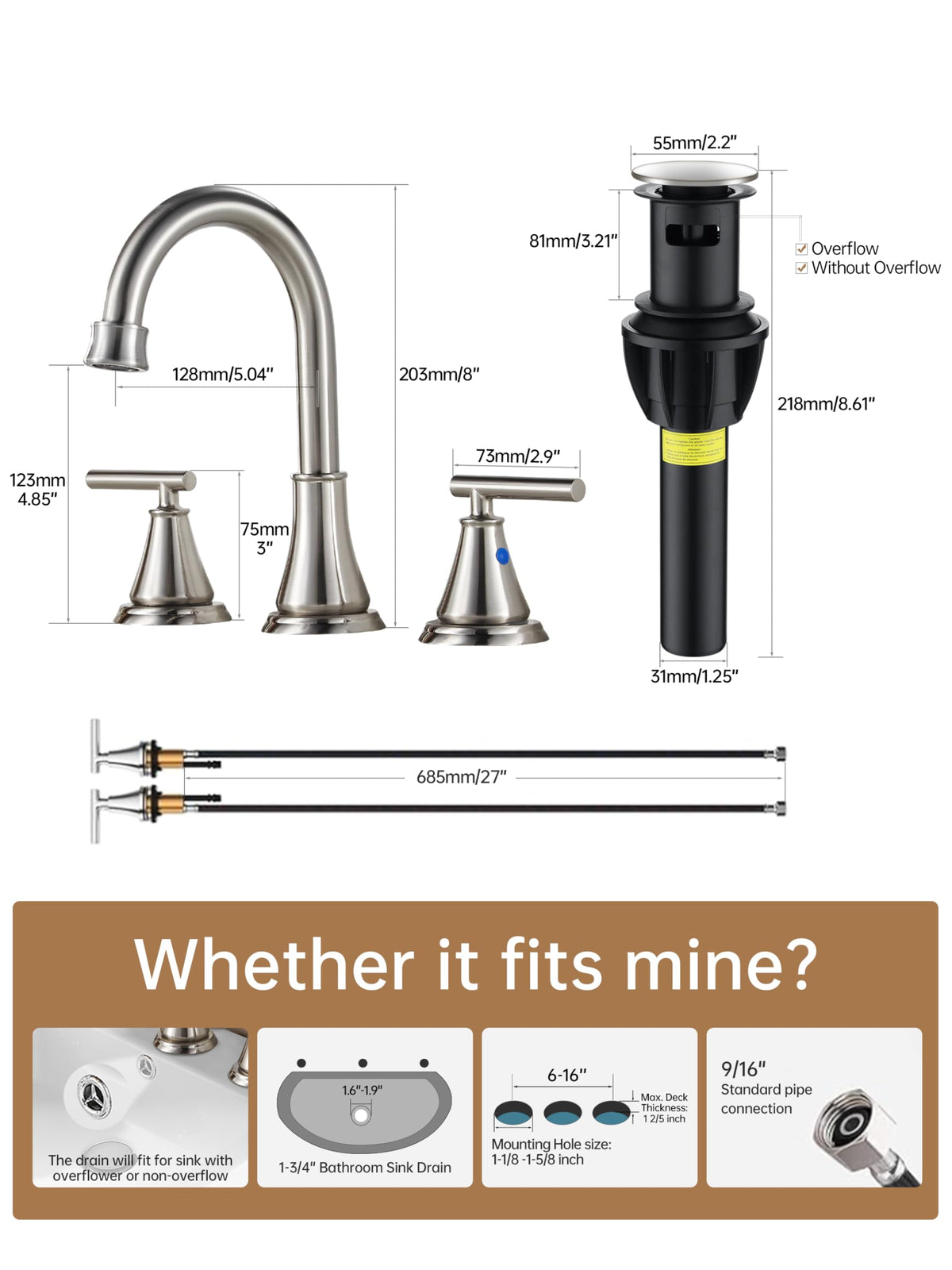 Brushed nickel finish close-up on Fransiton faucet highlighting corrosion resistance.