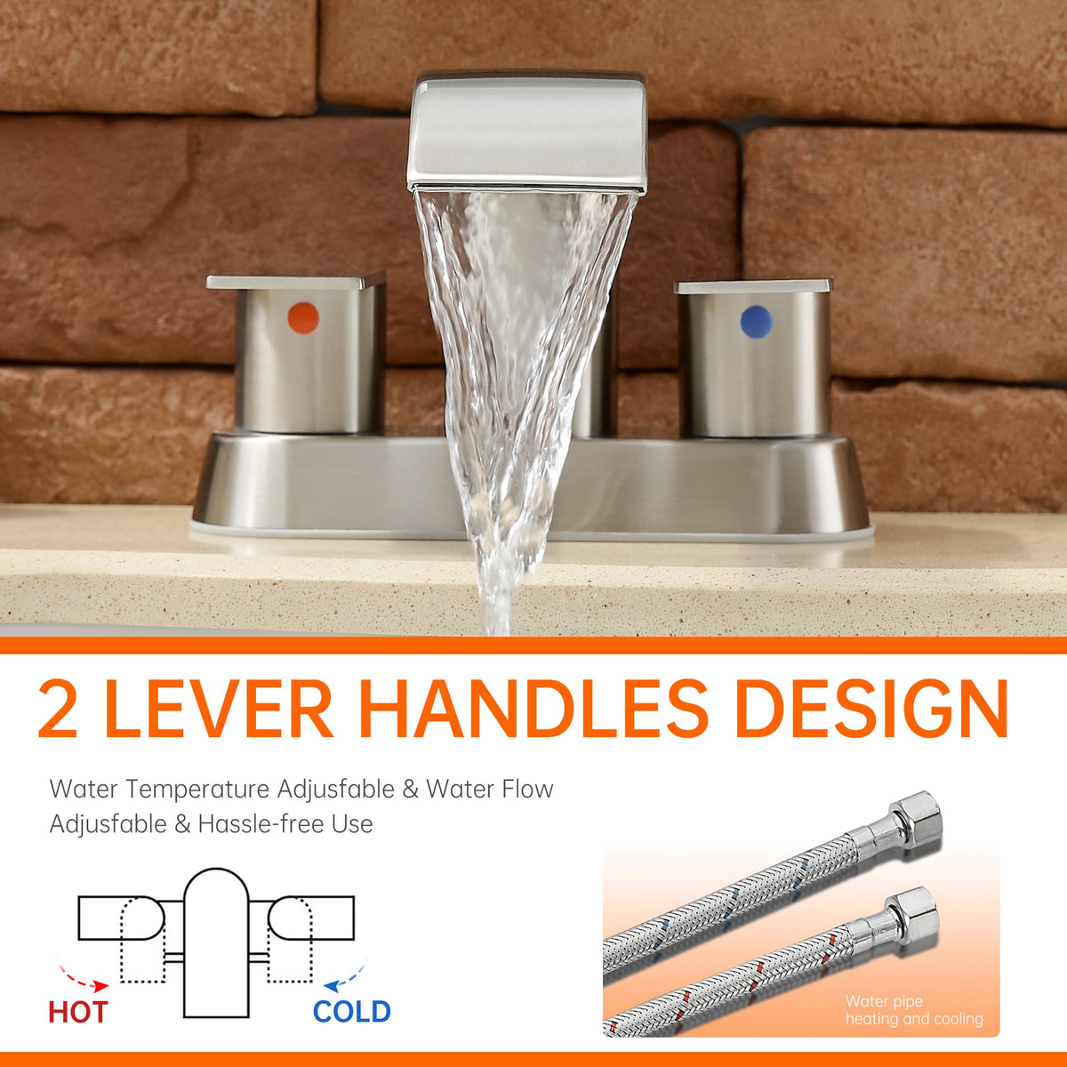 Brushed nickel finish on Fransiton faucet resists fingerprints and corrosion.