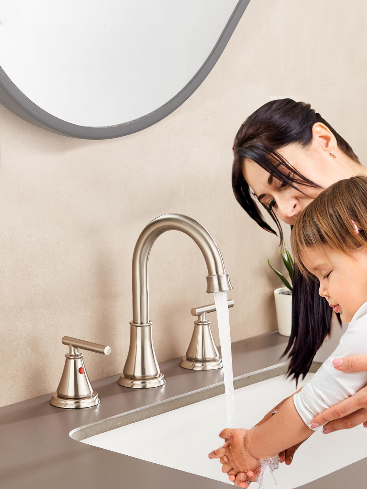 Fransiton brushed-nickel-finish faucet showing durable corrosion resistance.