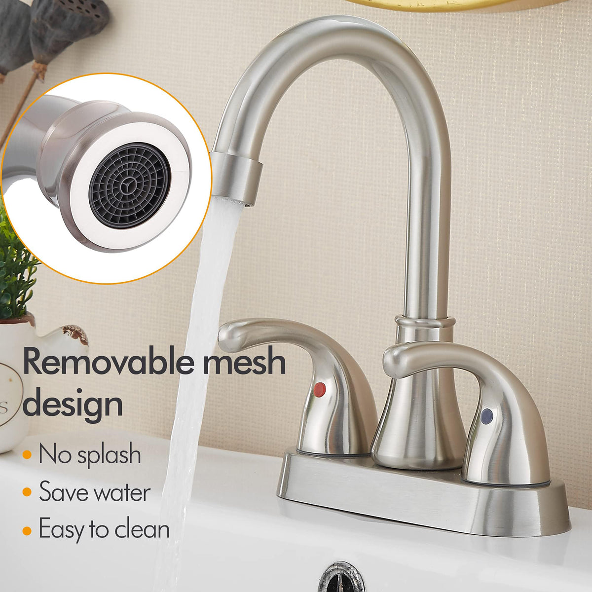 Fransiton brushed nickel finish resists fingerprints and corrosion
