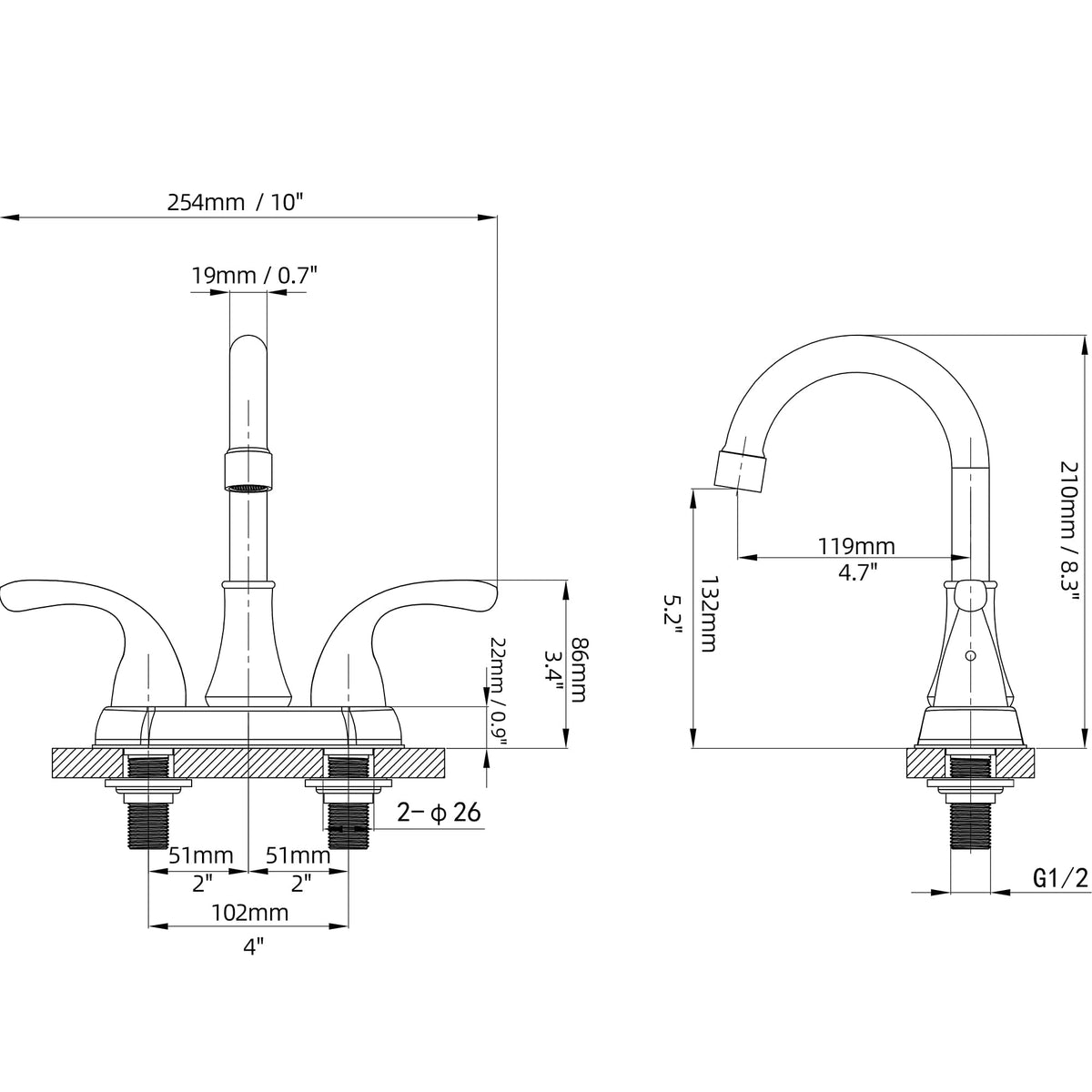 Fransiton included supply hoses ensure quick setup and reliable connections.