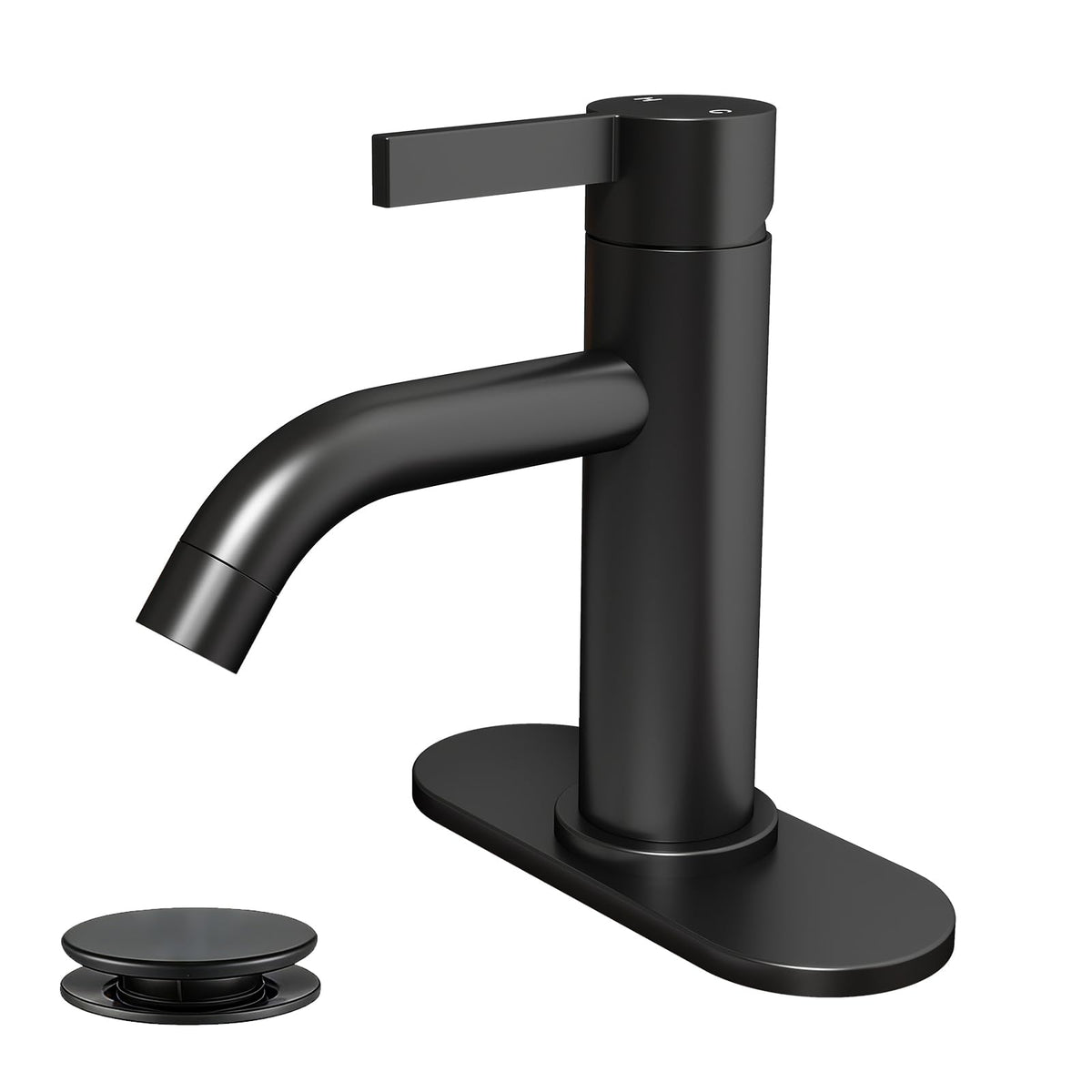 Fransiton matte black faucet in single-hole setup for compact vanities with clean lines