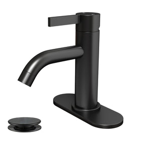 Fransiton matte black faucet in single-hole setup for compact vanities with clean lines