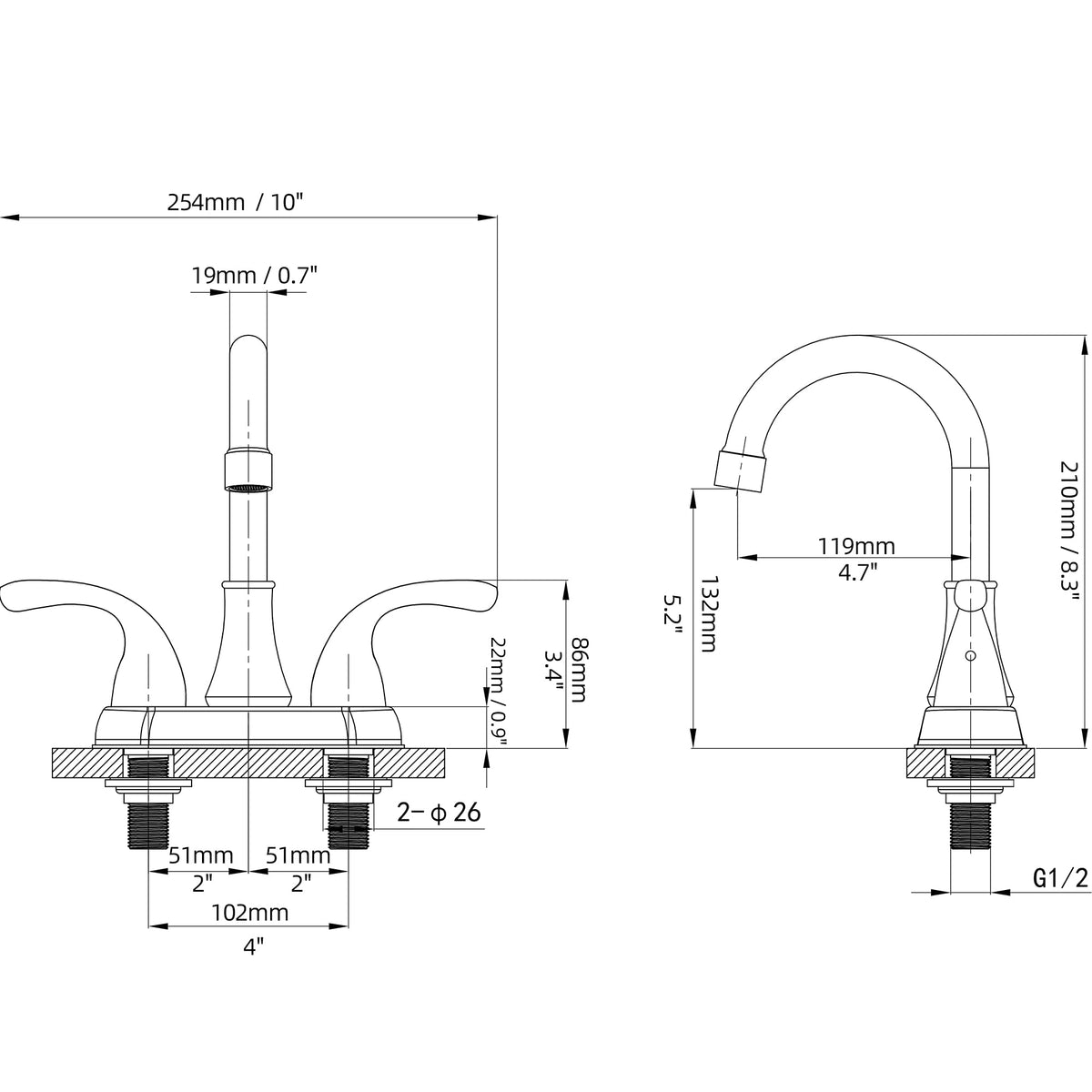 Fransiton supply hoses included for a ready-to-install setup.