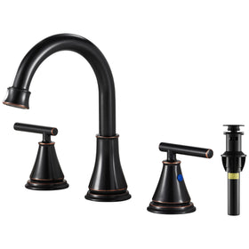 Fransiton oil rubbed bronze faucet front view showing durable finish.